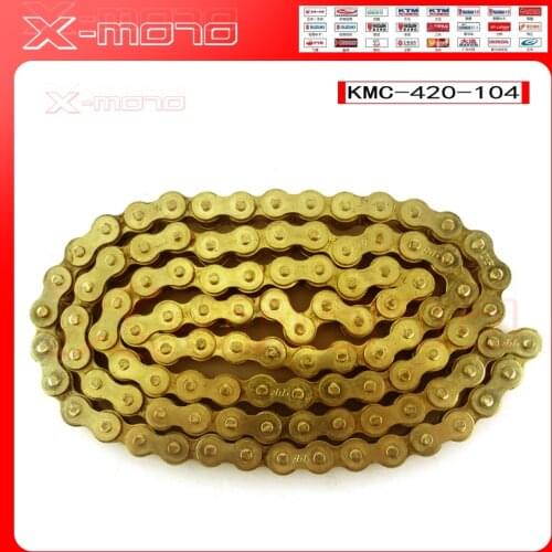 Gold KMC 420 102/104/108 links GOLD O-RING chain 50 70 90 110 125cc dirt bike/pit bike 420 china can choose thelinks you want