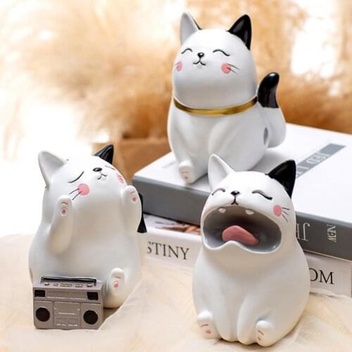 1pcs Kitten Model Cute Shape Collectible Resin Cartoon Cat Ornament for Gift Desktop Decor for Home Birthday Gifts For Friends
