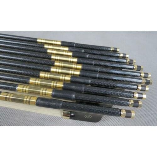 1Pc best srtong professional plaid Carbon fiber violin bow 4/4 good balance doulble pairs eye ebony frog copper parts