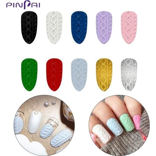 10 Colors 3D Nail Art Sculpture Carved Gel Manicure Sweater Miniature Embossed Gel Matte Carved Gel UV Line Lace Nail Polish Gel