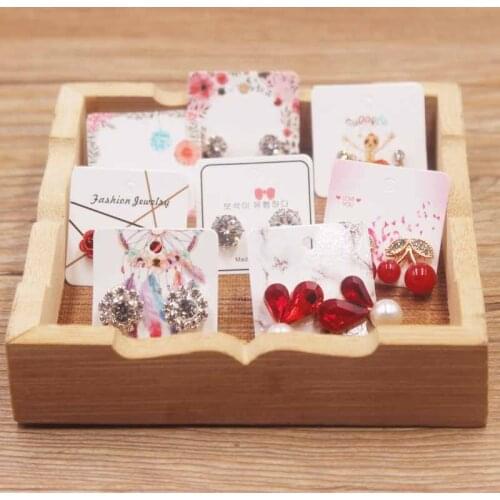 100pcs white marble jewelry stud earring paper package tag card DIY handmade Dremacatcher/flower/romatic heart earring card