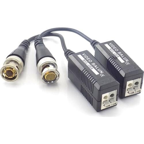 2pcs/1 Pair Cctv Video Balun Twisted Video Transceiver Utp Bnc Balun 2000Ft With Bnc Cable BNC Connector for Security Camera