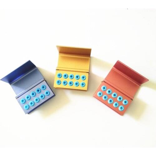 3Pcs Dental FG Burs Holder Block Blocks Disinfection Autoclave 10 Holes Pink+Blue+Gold
