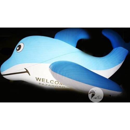 Large Marine Animal Hanging PVC Balloon LED Inflatable Dolphin