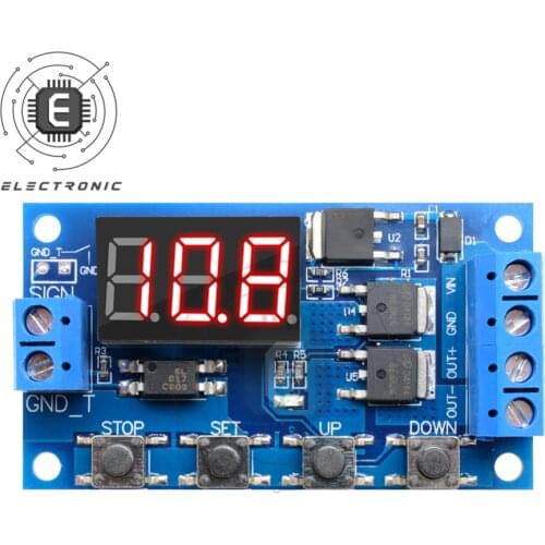 Dual MOS Digital Display Trigger Cycle Timing Delay Solenoid Valve Control Switch Module DC5-36V