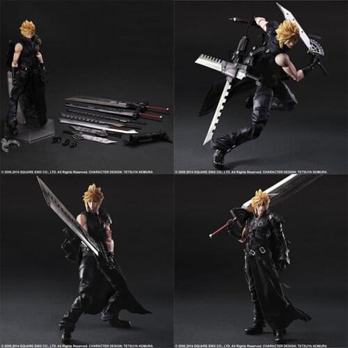 28cm Play Arts Final Fantasy VII Cloud Strife Action Figure PVC Cloud Strife Collection Model Toys Doll
