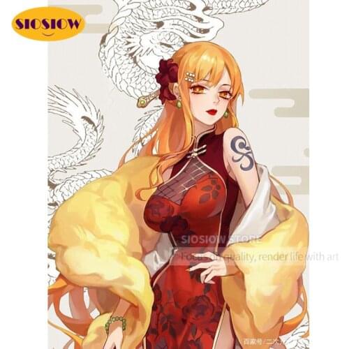 One Piece Diy 5d Crystal Diamond Painting Nami Japanese Anime Action Figures Girl Sexy Diamond Embroidery Full Set Cross Stitch
