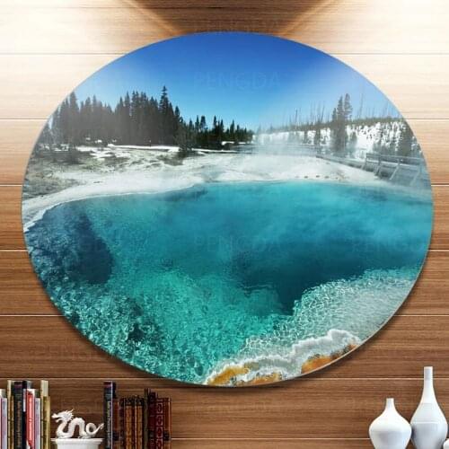HD Prints Canvas Wall Art Fantastic Lake Painting Modular Pictures Home Decoration Modern Round Poster Living Room No Framework