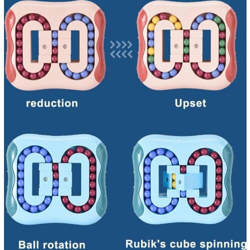 Fingertip Toy Rotating Beans Kids Educational Toys Stress Relief Children Fidget Plaything Finger Gyro Disk Educational Cube Toy