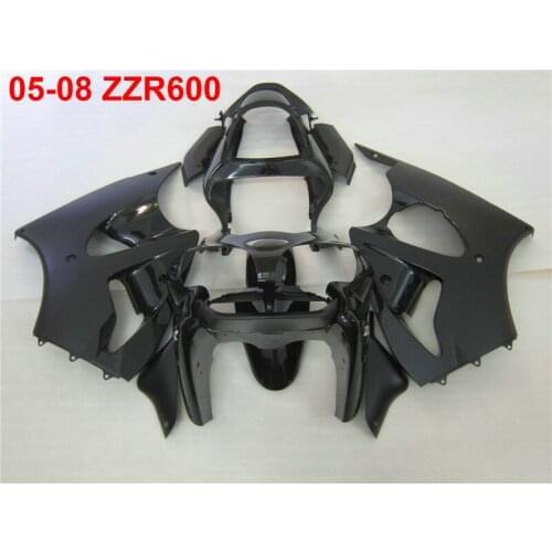 Injection molding fairing kit for Kawasaki Ninja ZZR600 05 06 07 08 black fairings set ZZR600 2005-2008 TW01