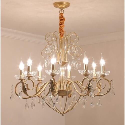 Model Room Rustic iron chandelier led Staircase lighting Exhibition Hall Living Room Dining Room light Gold vintage Chandeliers