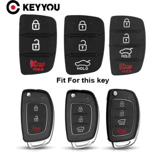 KEYYOU Soft Silicone Key Button Pad Car Remote Key Shell Key Case Cover For Hyundai HB20 SANTA FE IX35 IX45 3 4 Buttons