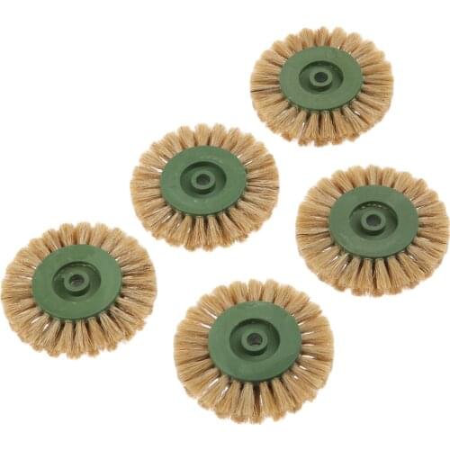 5Pcs 60mm 1 Layer Electric Grinding Brush Head Polishing Tool Walnut Bodhi Bristle Brush Grinding Heads for Dremel Rotary Tool