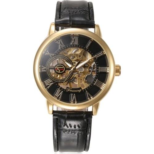 Luxury Mens Steampunk Skeleton Stainless Steel Automatic Mechanical Wrist Watch
