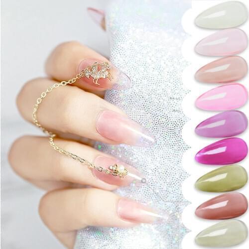 New Transparent See Through Jelly UV Gel Nail Polish Semi Permanent Led Gel Varnish Glass Candy Led Nail Enamel Tips DIY