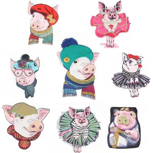 Customized Wholesale Cloth Sticker Large Printed Pig Head Patch Personality DIY Badge Accessories Decoration