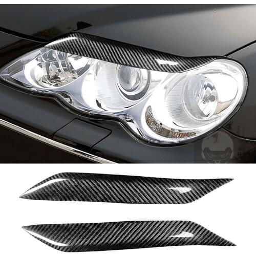 Real Carbon Fiber Front Headlight Eyelids Eyebrow Decorative Trim for Toyota Reiz 2004-2009 Exterior Car Accessories