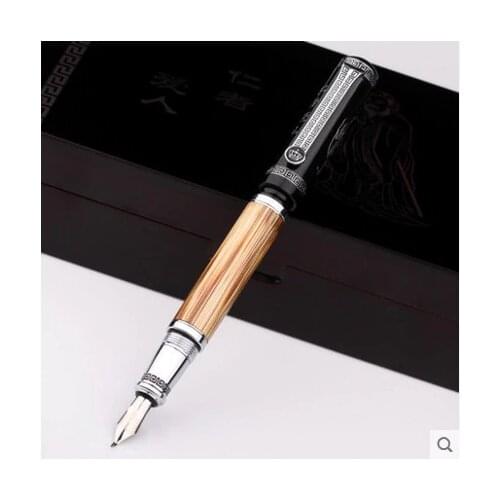 Duke Classic Confucius Series Bamboo Metal 0.7 mm/1.2 mm Iridium Nib Fountain Pen for choose Ink Pens for Gift