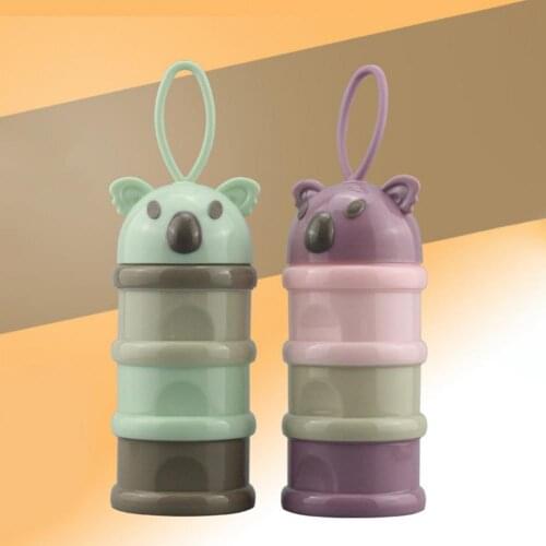Portable 3 Layers Infant Cartoon Milk Powder Box Lovely Large Capacity Baby Milk Powder Container Newborn Food Storage Box