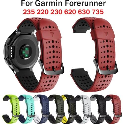 Watch Band Silicone Replacement Watchstrap For Garmin Forerunner 735XT 235 220 230 620 630 735 Bracelet Outdoor Sport Wristband