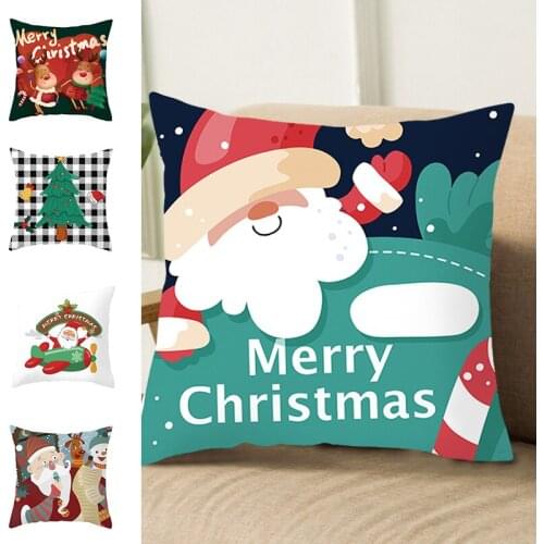 Christmas Cushion Cover Sofa Pillow Covers Xmas Decorative New Year 2022 Decor Merry Christmas Pillowcase Pillow Case 45*45cm