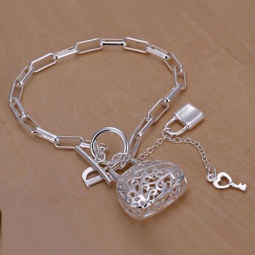 H206 925 Delicate Silver Color Bracelets For Women Charm Fashion Jewelry Bag Pendant Bracelet /ahiaiypa Azoajqva