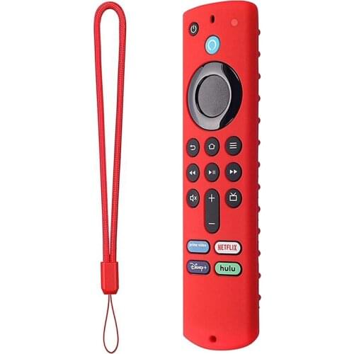 For Fire TV Stick 3Rd Generation Voice Remote Control Silicone Case Light Weight Non-Slip Shockproof with Strap