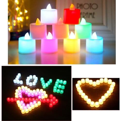 LED Candle Lamp Simulation Color Flame Flashing Tea Light Night Lights Wedding Birthday Christmas Decorations for Home 6pcs/lot