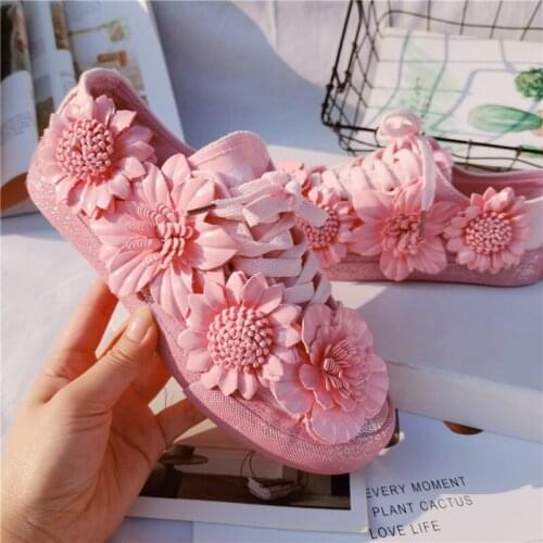 Vulcanized Flats Shoes Pink Sweet Wind Three-dimensional Flower Lace Korean Thick-soled Classic Low-top Canvas Shoes Womens