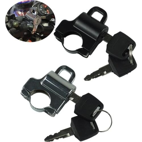 Univesal Motorcycle Helmet Lock Motorbike Hanging Hook Keys Set Aluminum Chrome/Black For 7/8" 22mm handle Bar Accessories
