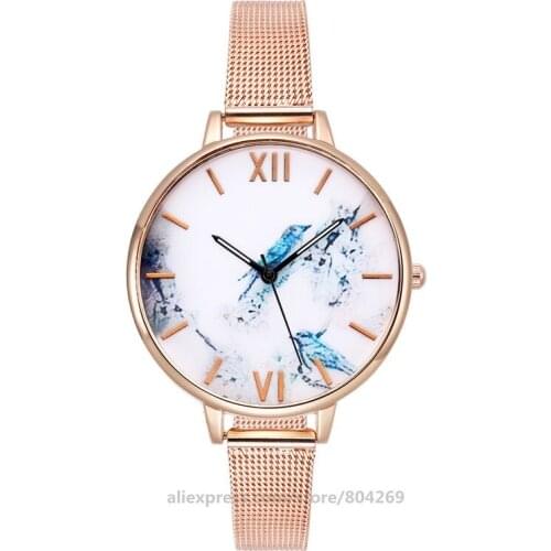 Fashion Design Roman Numerals Thin Steel Mesh Women Wristwatches Quartz Women Steel Mesh Watches Without Logo