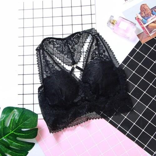 OIONINOS Women Lace Underwear Brassiere Femme Vest Bra Sexy Lingerie Wire Free Push Up Bras