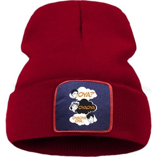 Oya Oya Oya Haikyuu Winter Hat For Girl Outdoor Japanese Hot Anime Warm Mens Knitted Hats Cotoon Hip Hop Women Autumn Cap