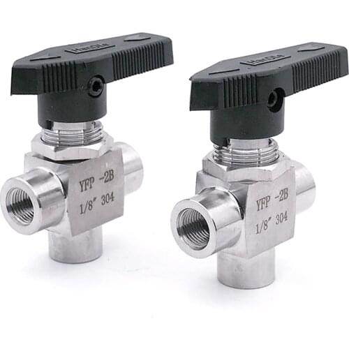 1/8" 1/4" 3/8" 1/2" 3/4" BSP Female Tee L Port Ball Valve 304 Stainless Steel Water Gas Oil 915 PSI