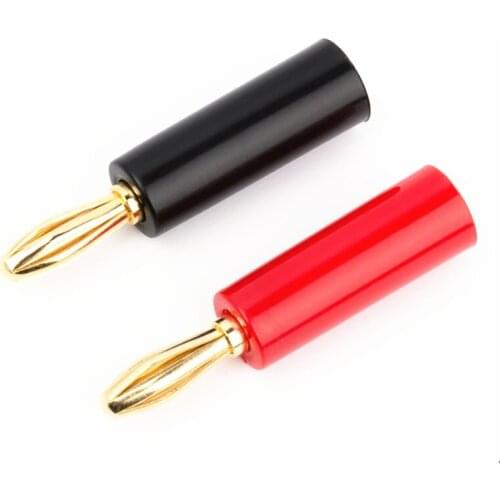 10pcs/5pairs Golden Plated Audio Speaker Cable 4mm Banana Connector Plug