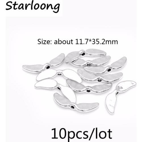 10pcs/lot Fashion Wing Shape Antique Alloy Spacer Beads for Jewelry Making DIY Charm beads Handmade for Necklace Bracelet