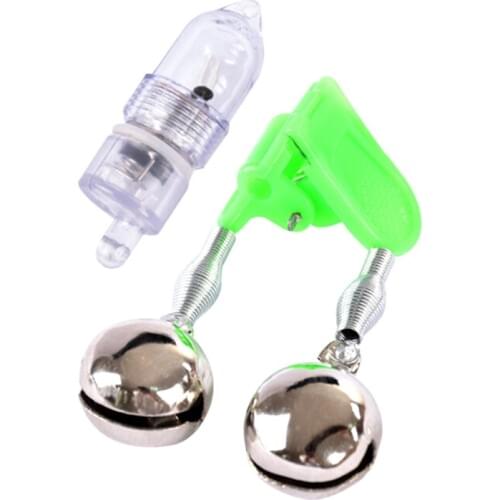 10pcs LED Fishing Rod Bite Alarm Bells Ring Fishing Lures Red Light Alerter Outdoor Fishing Tools