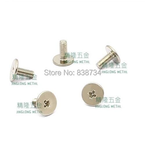 100pcs CM2.5*6 steel with white nickel plated phillip big flat head laptop repair screw
