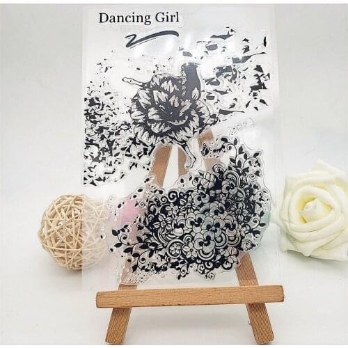 10X15CM Dancing Girl Clear Stamps Transparent Seal Silicone Seal TPR Christmas Wedding Roller Stamps DIY Scrapbook Album Card