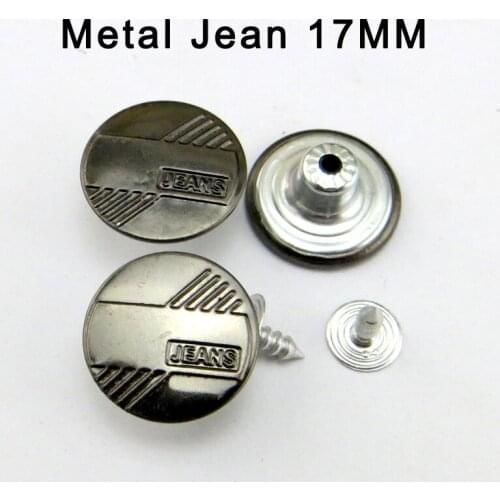 30PCS 17MM Metal Jeans Letter Button Line Fits Round Trousers Buttons Decorative Clothes Accessory JMB-381