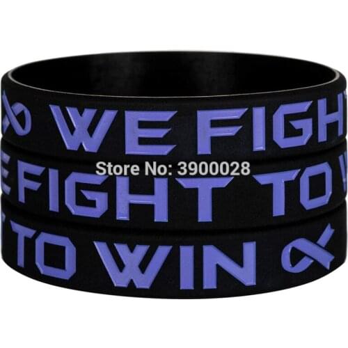 300pcs Purple Awareness with We Fight to Win Silicone Wristband Bracelet Free Shipping By DHL