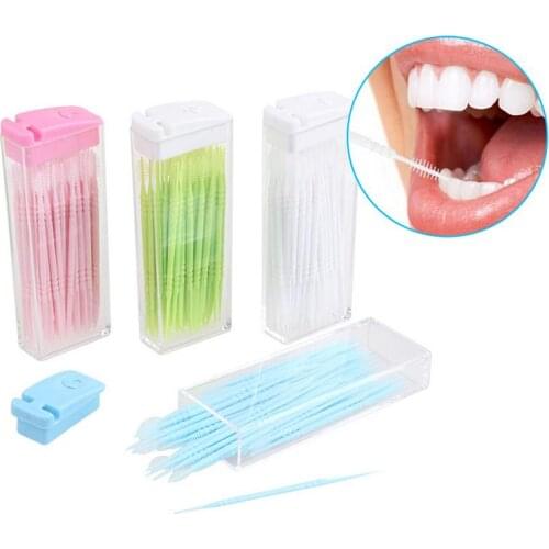 50 pcs Tooth Floss Oral Hygiene Dental Floss Soft Plastic Interdental Brush Toothpick Healthy for Teeth Cleaning Oral Care 40