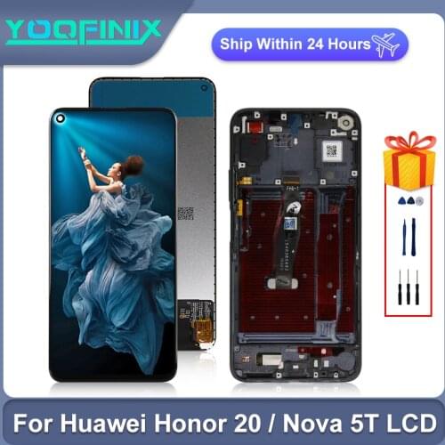 6.26" Original For Huawei Honor 20 LCD Touch Screen Digitizer Replacement Parts For NOVA 5T Display LCD YAL-L21 YAL-AL00 TL00
