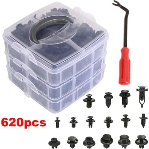 620 Sets Of Hybrid Car Fasteners Car Bumper Clips Body Push Fixing Pins Rivets Door Trim Retainers General Fastener kits