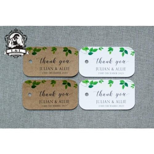 #75 200 pcs 3.5x6.5cm kraft/white paper label wedding favor tags attend a wedding Label customization thank you tags