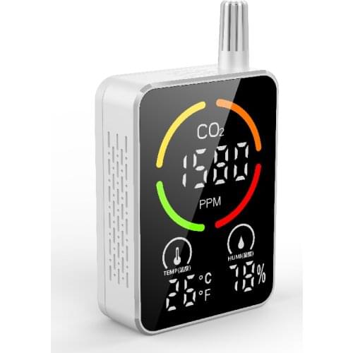 Air Quality Monitor 3-in-1 Combo CO2 Moisture Meter Pollution Meter Detect & Test Indoor Pollution, Carbon Dioxide Detector