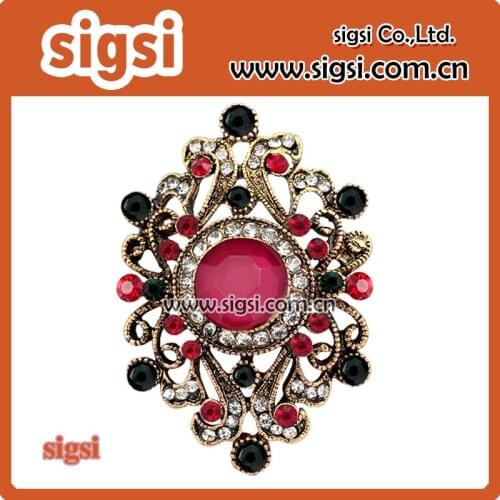 Retro multi color rhinestone Bouquet flower brooch pin jewelry