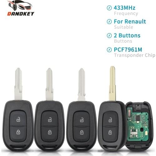 Dandkey 5PCS 2Buttons 433MHZ PCF7961M Chip Remote Car Key For Renault Sandero Dacia Logan Lodgy Duster Kwid Trafic Clio4 Master3