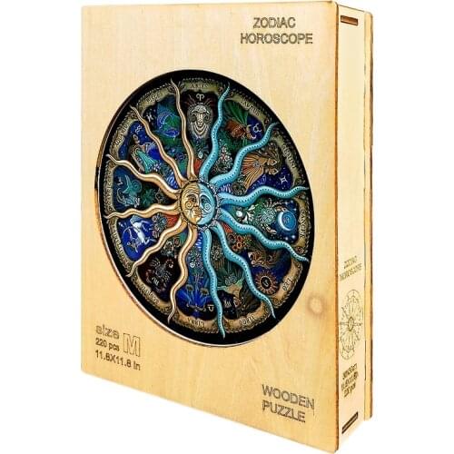 Wooden Puzzle Constellation Jigsaw Mysterious Zodiac Wood DIY Crafts Gifts Puzzles Games for Adults Children Educational Toys