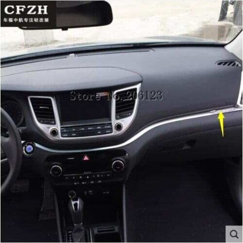 For Hyundai Tucson 2016 2017 Stainless Steel Dashboard Trim Center Console Panel Molding Decorative Car Interior Styling Garnish